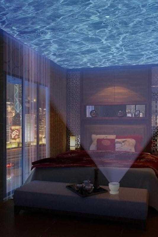 Ocean Wave Projector LED Night Light Remote Control TF Cards Music Player Speaker Aurora Projection